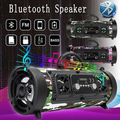 S_way M17 Portable Speaker Wireless Bluetooth Speaker Hifi Soundbar with Subwoofer Outdoor Loudspeaker With Microphone FM radio Boombox