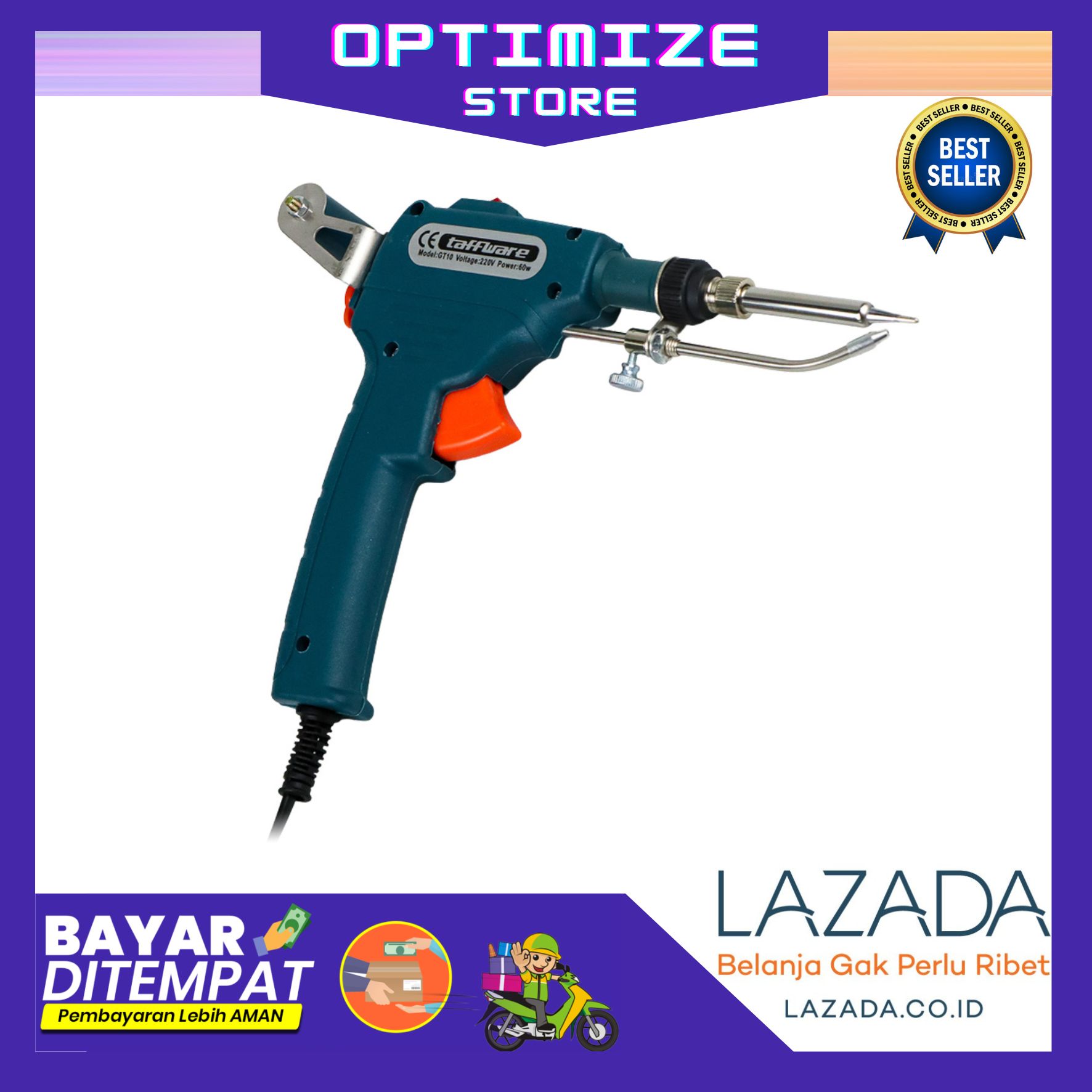 Alat Solder Iron Automatic Tin Gun 60W dengan Tempat Timah Otomatis