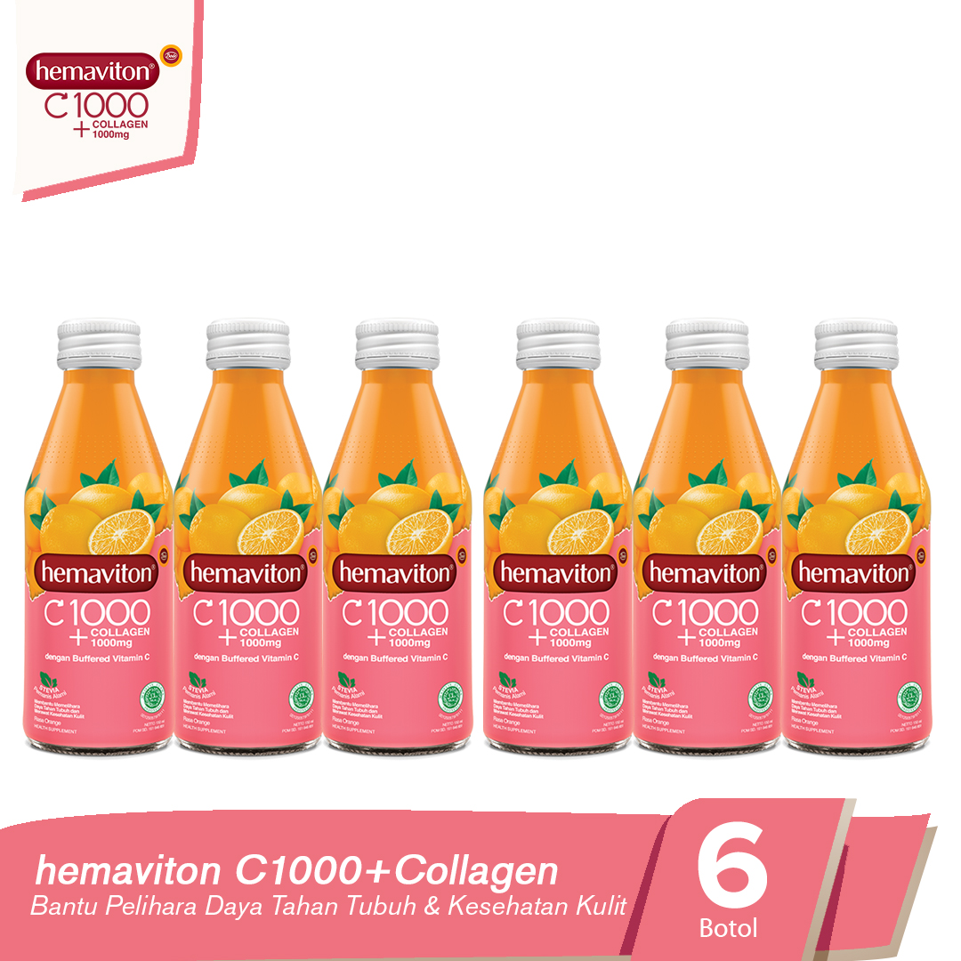 Hemaviton Bundle Pack C1000 Collagen Orange 150ml 6 Botol Vitamin C Lazada Indonesia