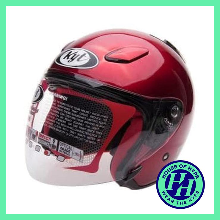 Helm Motor Kyt Dj Maru Solid Red Maroon - helm kyt / helm kyt full face / helm kyt full face murah / helm kyt half face double visor / helm kyt dj maru / helm kyt k2r / helm kyt 2 vision / helm kyt half face / helm kyt r10 / helm keren