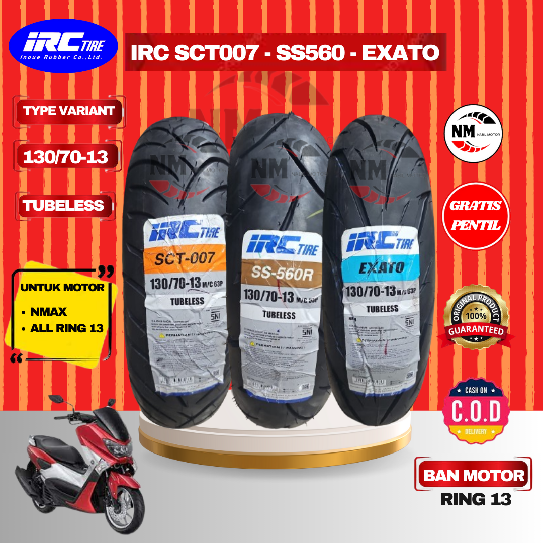 拓 PCX IRC SCT-007 130/70-13サマータイヤ❗️❗️ Ban IRC SCT 007 130/70 Ring R13 Ban Motor PCX 160 NMAX ADV