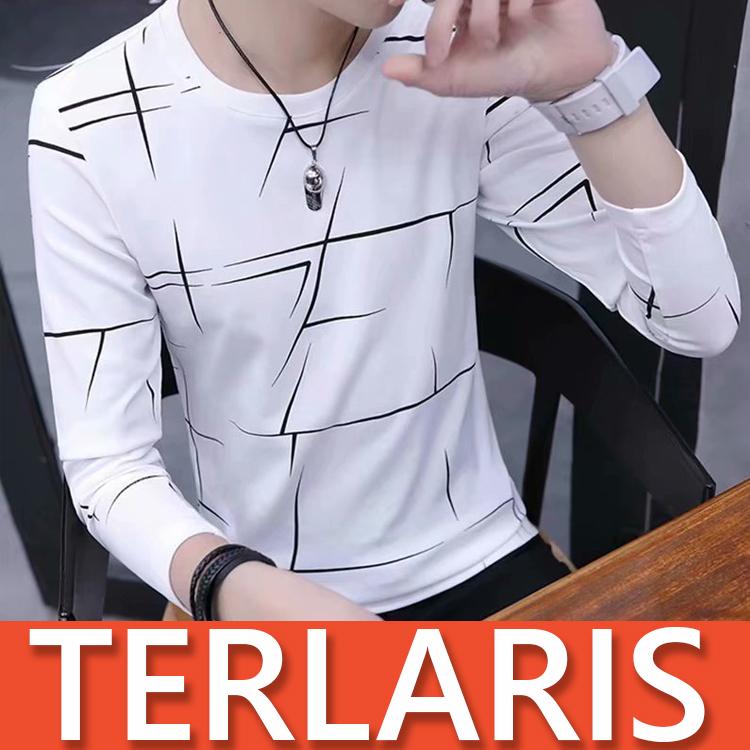 BP3 - Baju Kaos Pria Cowok Shirt Distro Raglan Katun Lengan Panjang Pendek