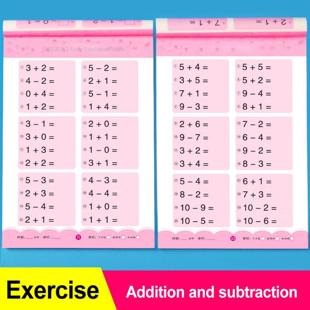 EHTYR 80 Pages/Book Primary School Handwritten Children Math Writing Notebooks Arithmetic Exercise Books Mathematics Workbook