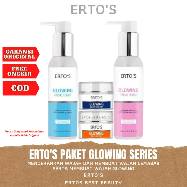 Ertos Skincare Glowing Skin Care Wajah Glowing Cepat 1 Paket Bpom Muka Glowing Dan Putih Ertos Paket Glowing Series 4in1 Lazada Indonesia