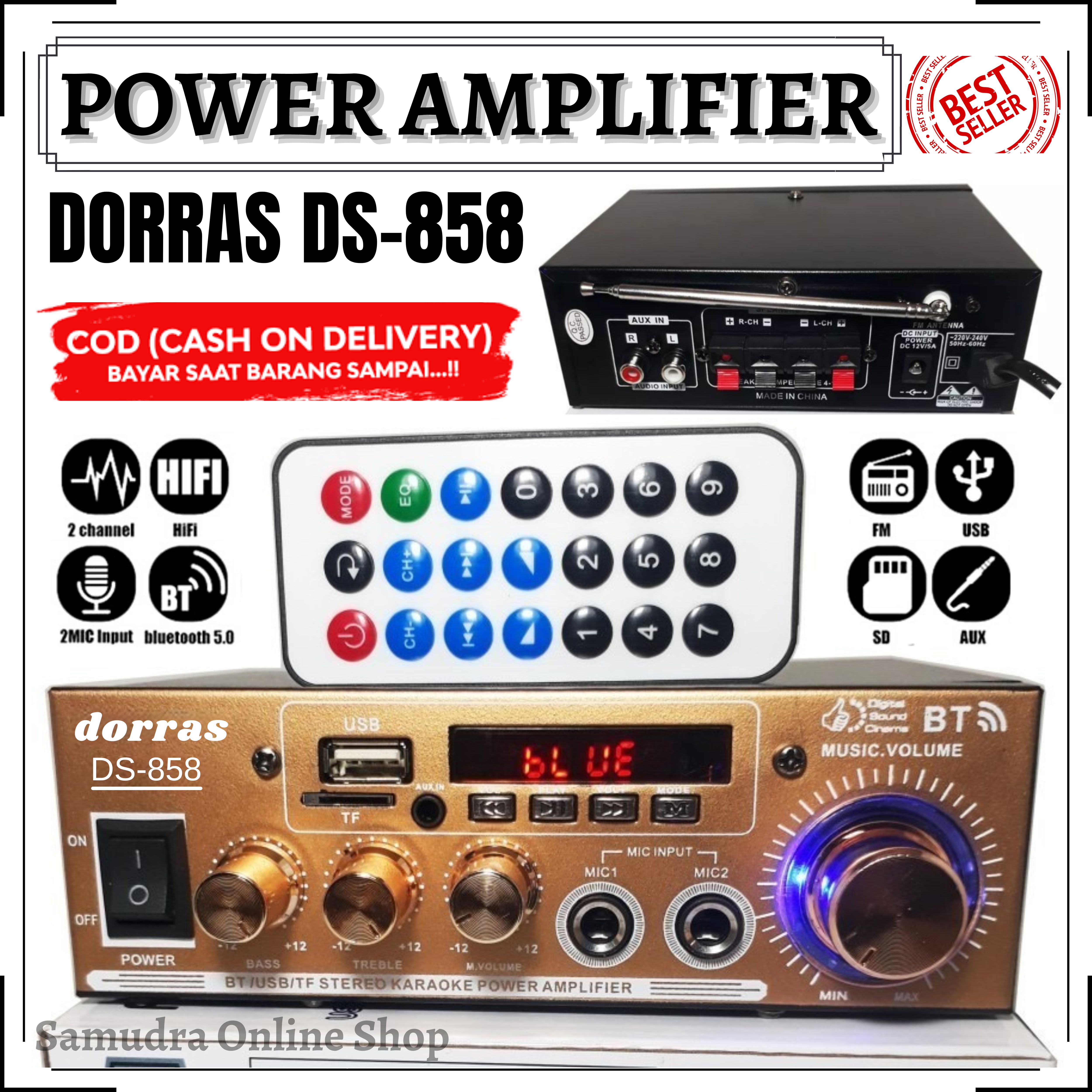 Power Amplifier Dorras DS858 Amplifier Bluetooth DS 858 Karaoke