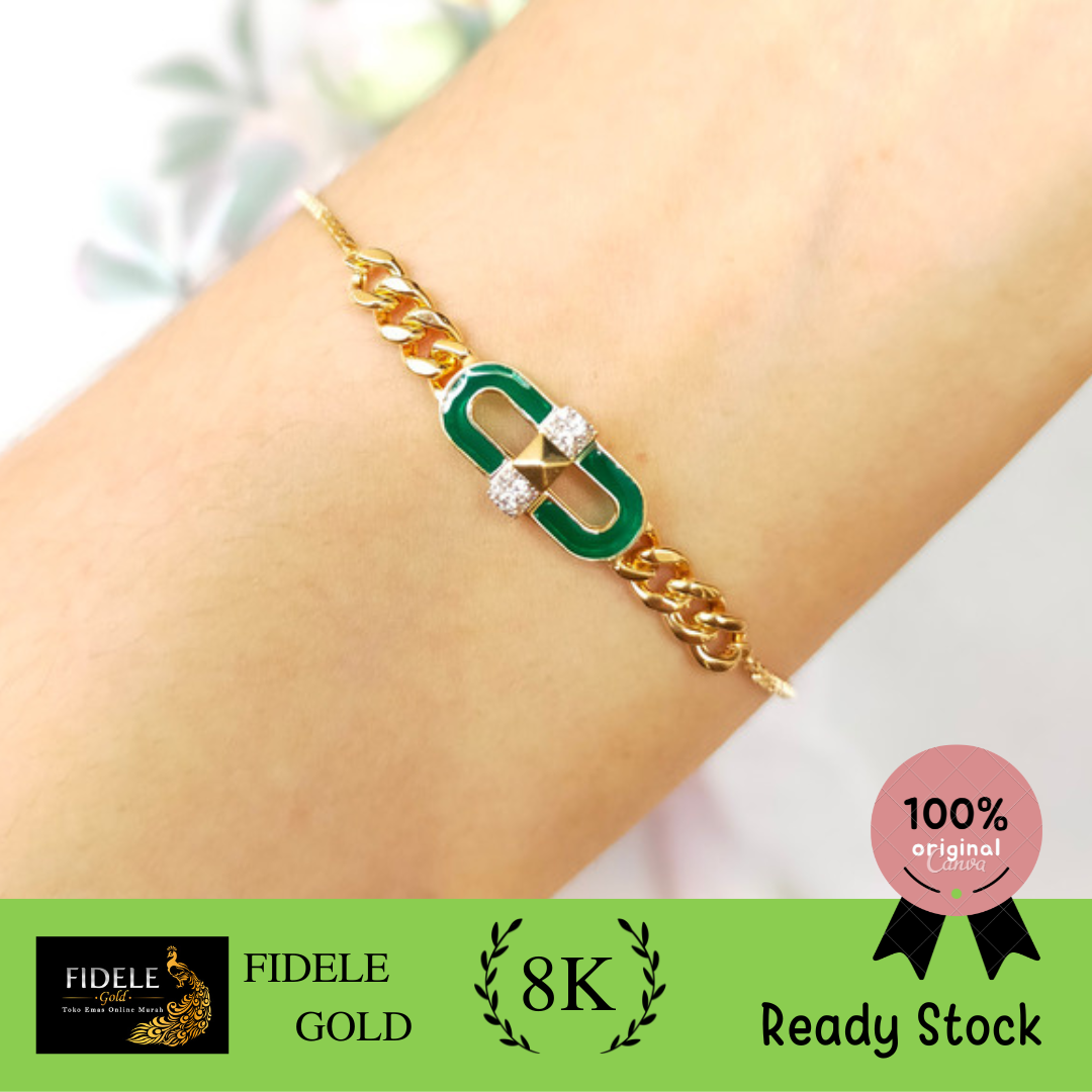 Gelang wanita fashion lotus gold emas asli kadar muda 375 8k | Lazada ...