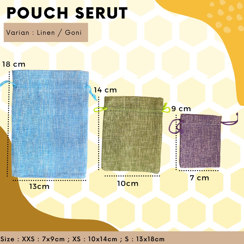 Pouch Serut NEW XXS XS S Serbaguna Souvenir Warna warni