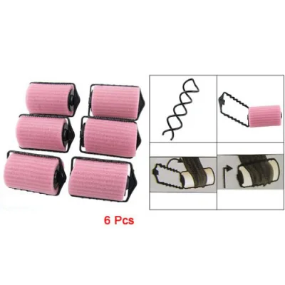6 Pcs Light Pink Sponge Roller DIY Hair Styling Curler