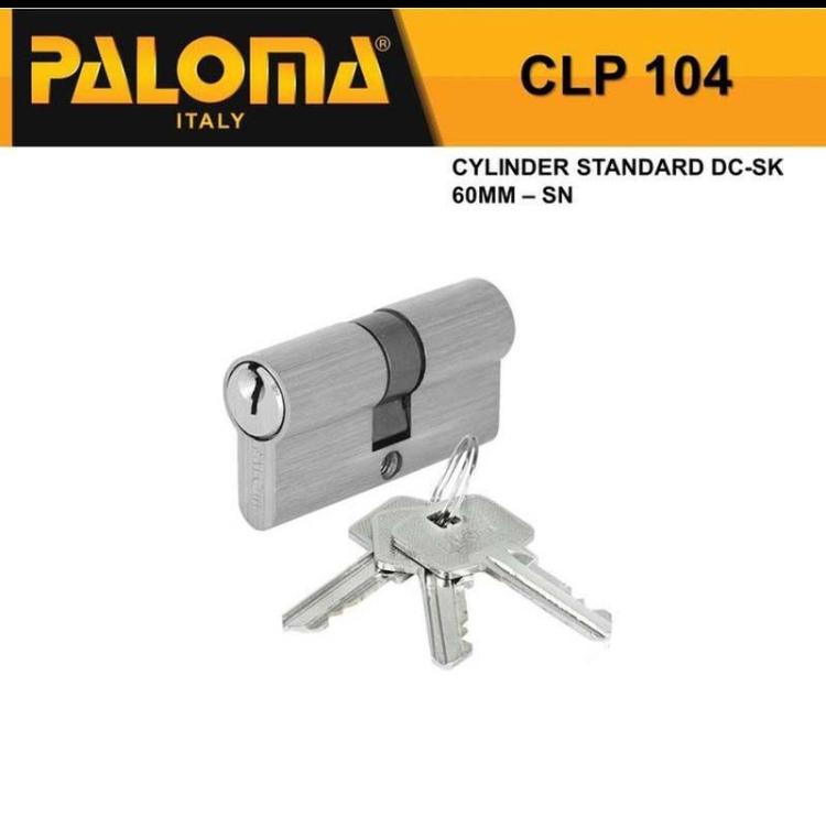 Cylinder Kunci Paloma CLP 104 Silinder Kunci Standar DC-SK 60MM SN Cylinder Kunci Paloma CLP 104 Silinder Kunci Standar DC-SK 60MM SN