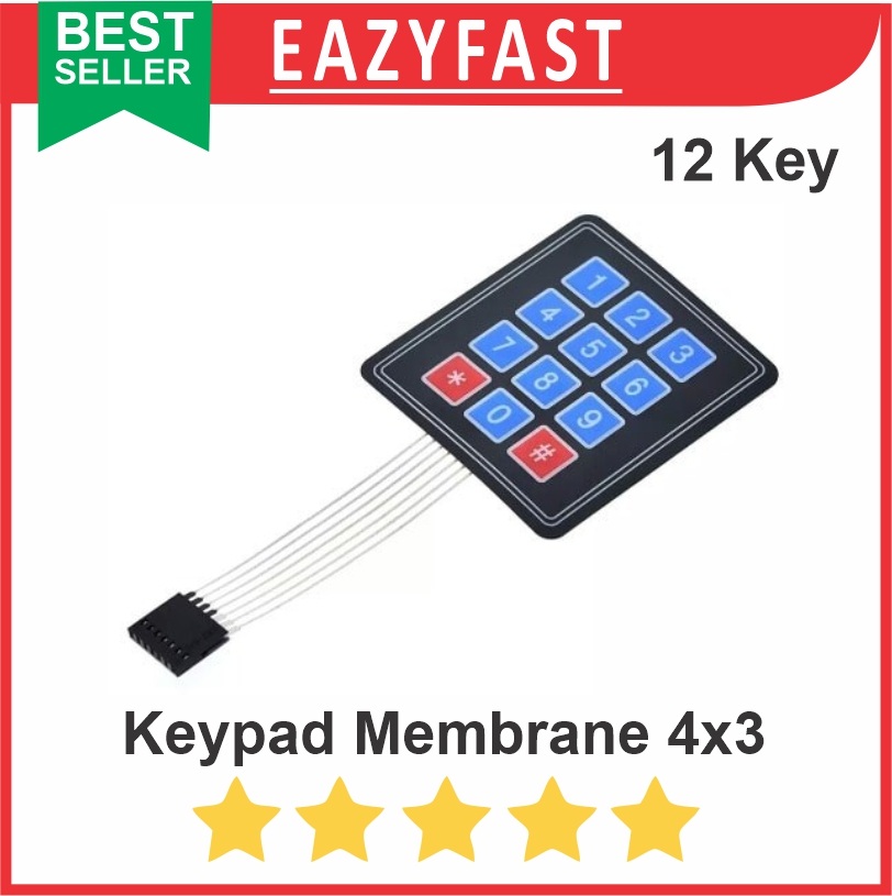 Keypad Numpad Membran 4x3 3x4 12 Matrix Arduino Sensor Button Input ...