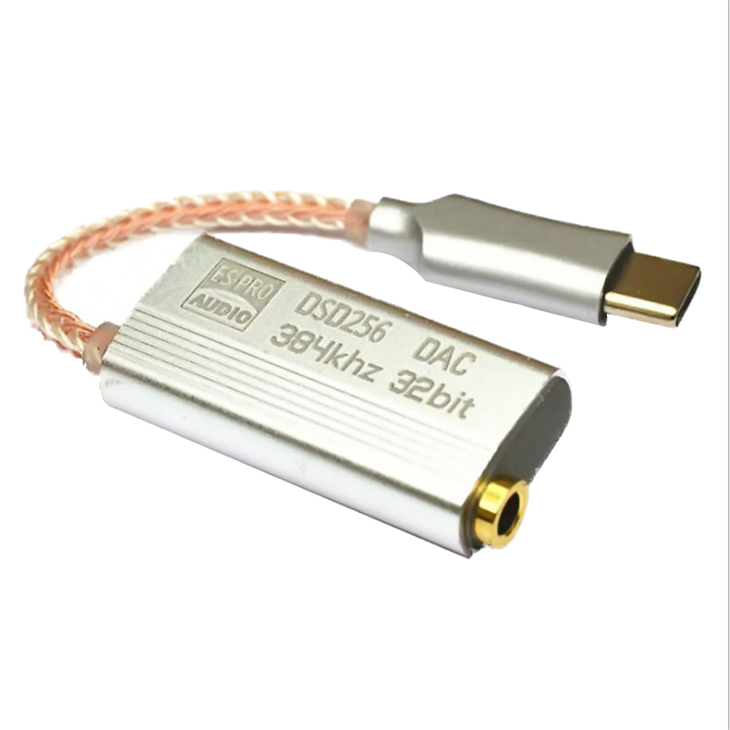 DSD ES9318 Mobile Phone Type C to 3.5mm Decoding DAC Amplifier HIFI Wire Adapter Earphone Cable for ESS Device