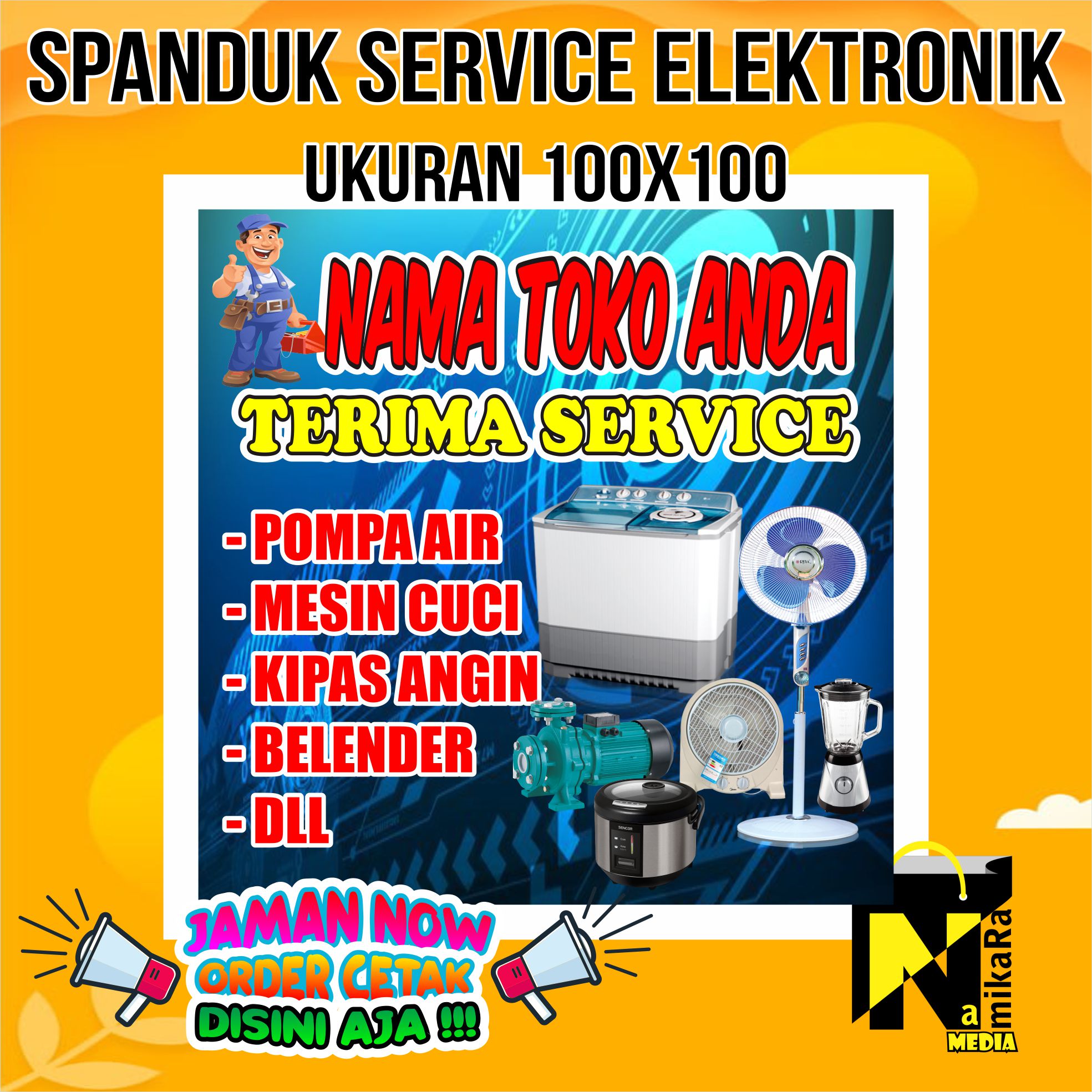 Spanduk Banner Service Elektronik terbaru ukuran 100x100cm cod /spanduk ...