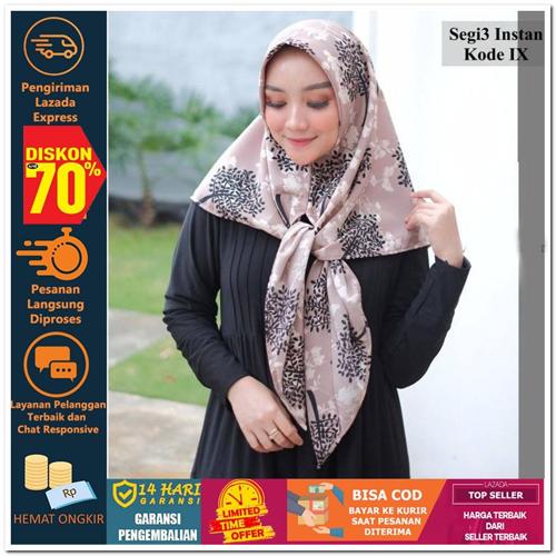 Sneakers World SEGITIGA INSTAN MOTIF KODE IX Hijab Jilbab Segi Empat Square Pashmina Kerudung Khimar Pesta Kondangan Nikahan Simple Pet Instan Instant Bergo Kekinian Trendy