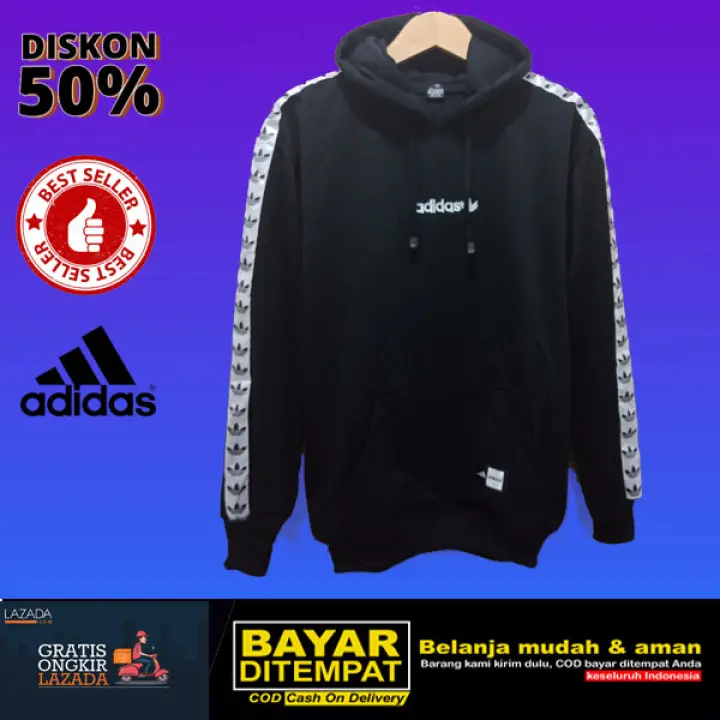 hoodie adidas hitam
