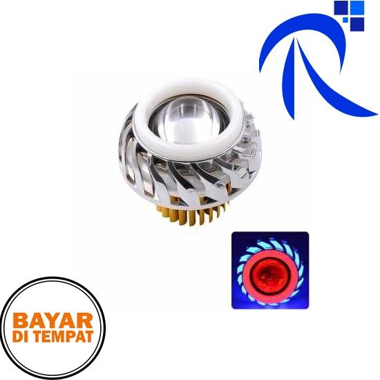 Rimas Cod Lampu Motor Led Angel Devil Eye 10w 1pcs - Red Blue / Merah Biru Blue Red / Biru Merah - Lamp Light Motorcycle Super Bright Outdoor Efektif Design Elegan Menarik Unik Stainless Steel Material Tahan Lama Berkualitas Tinggi - Free Ongkir By Rimas Tech