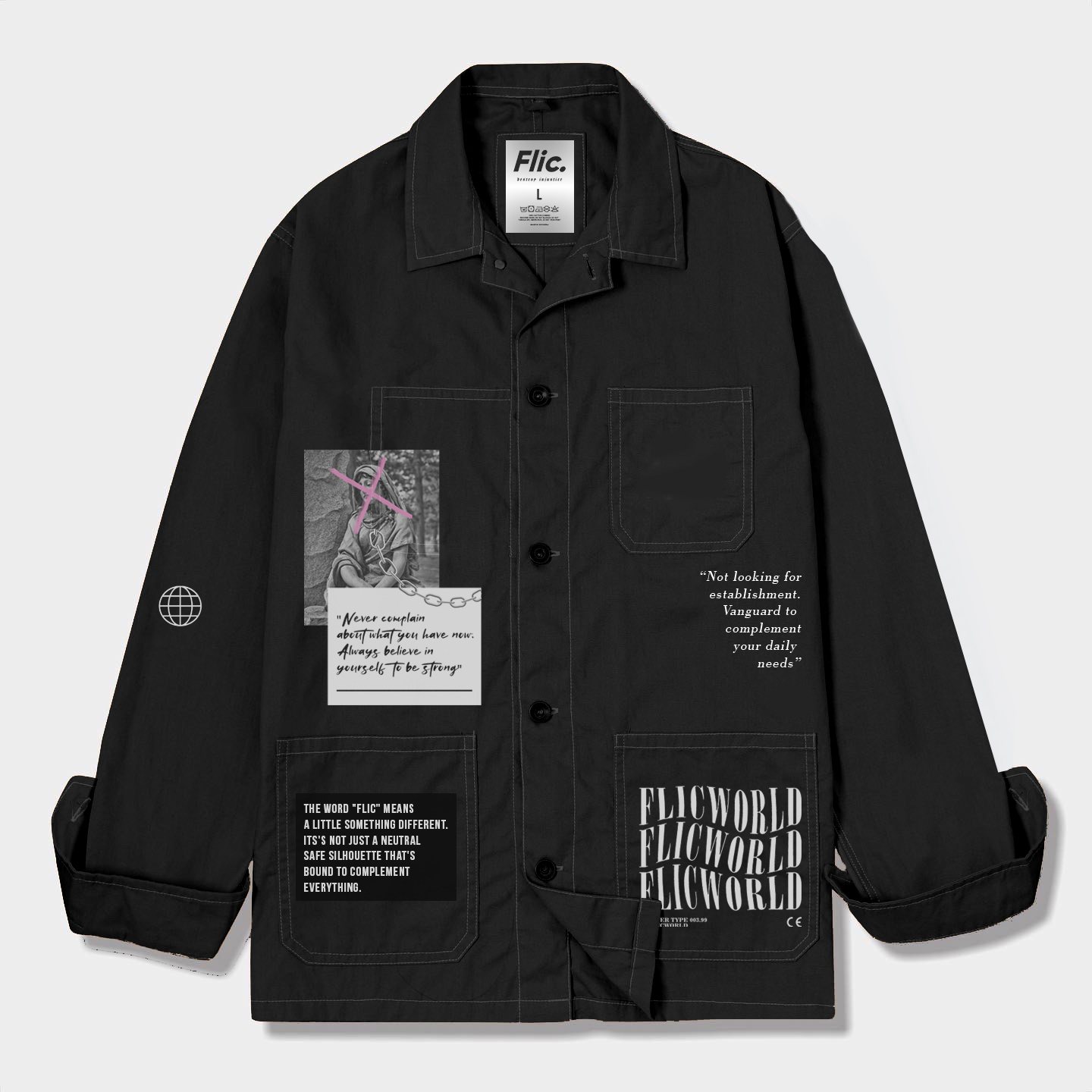 FLICWORLD - WAY OUT OVERSHIRT JACKET BLACK | Lazada Indonesia