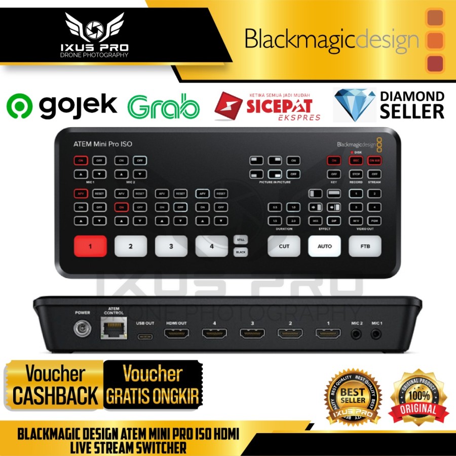 Blackmagic Design Atem Mini Pro Iso Hdmi Live Stream Switcher Lazada