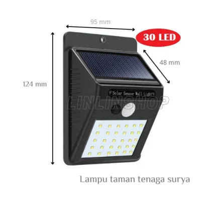 Lampu Taman Dinding 30 LED Tenaga Surya Lampu Solar Cell Wall Light