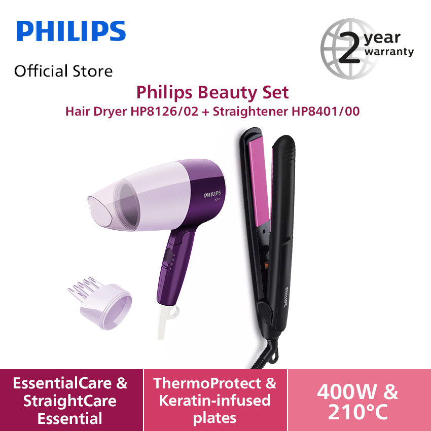 Philips Beauty Set Hair Dryer HP8126/02 Straightener HP8401/00