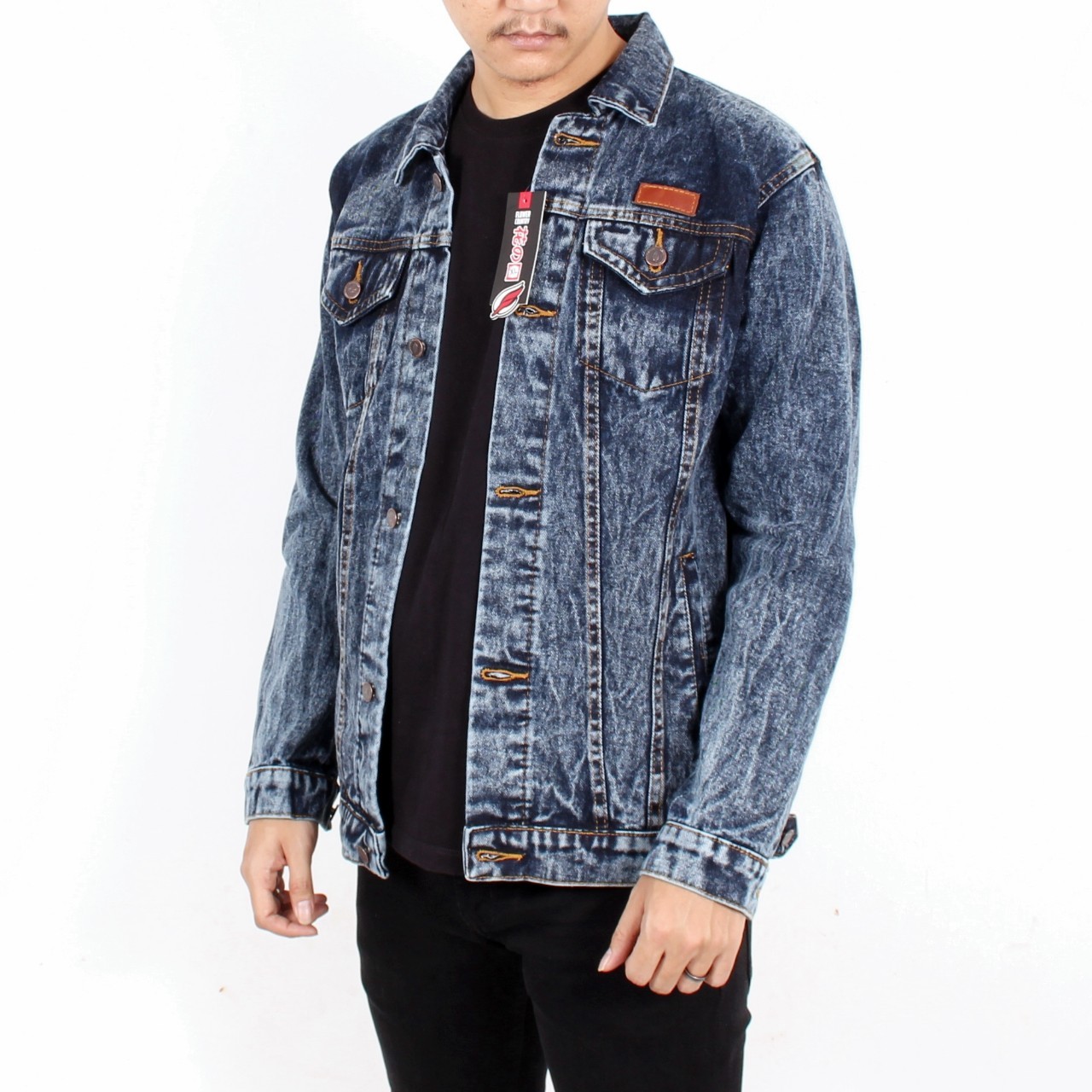 Jaket jeans sandwash pria terlaris 