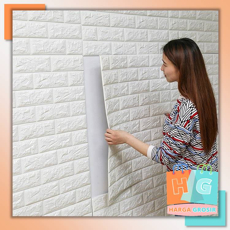 Harga Grosir - Wallpaper Dinding Foam 3D / Motif Batu Bata & Motif Batik /  Waterproof / Brick | Lazada Indonesia