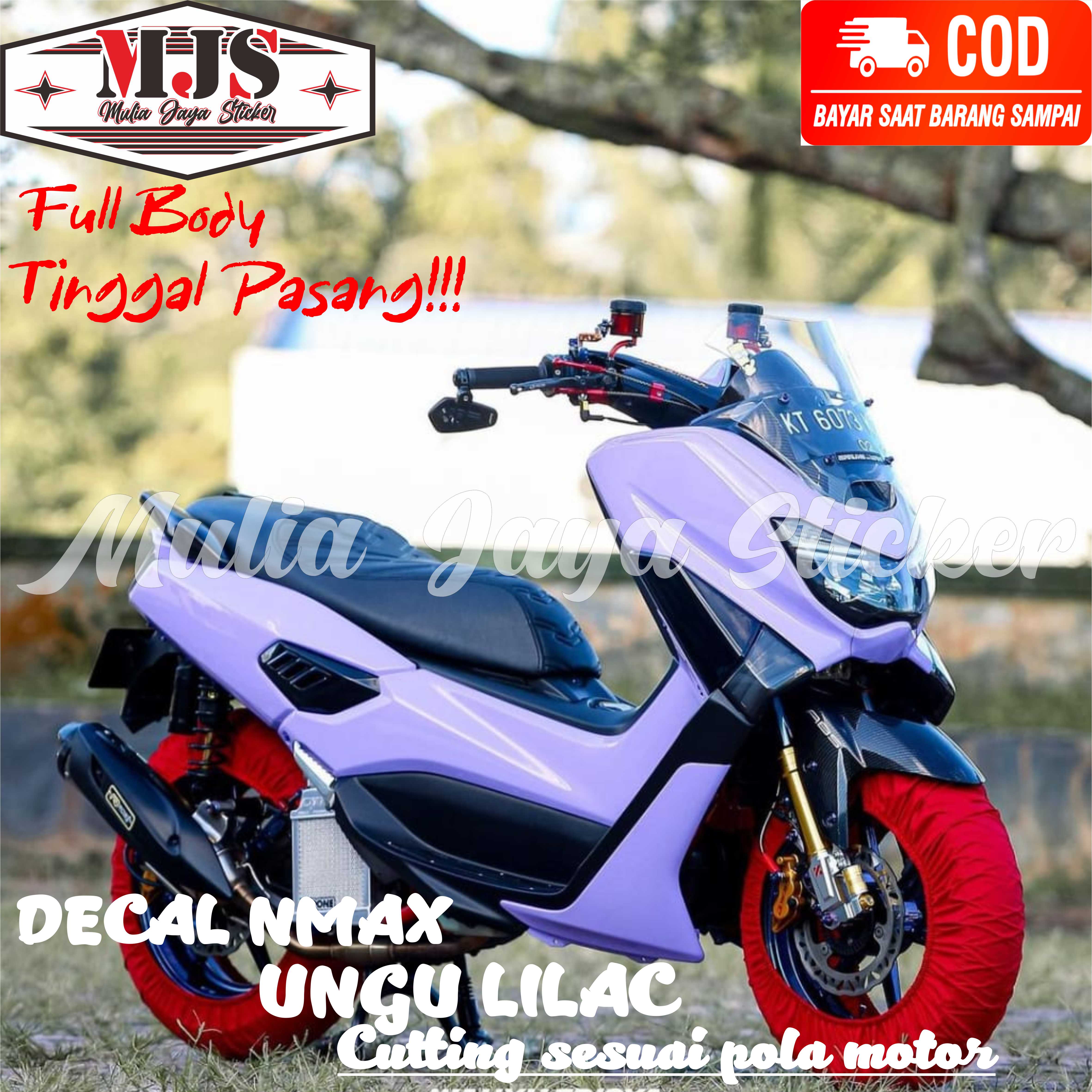 decal stiker motor nmax old/new polos warna ungu lilac full body