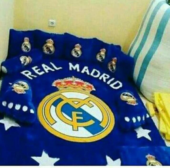 Selimut Motif Bola Real Madrid 3D Kualitas Import ukr 150x200 Kualitas Terbaik