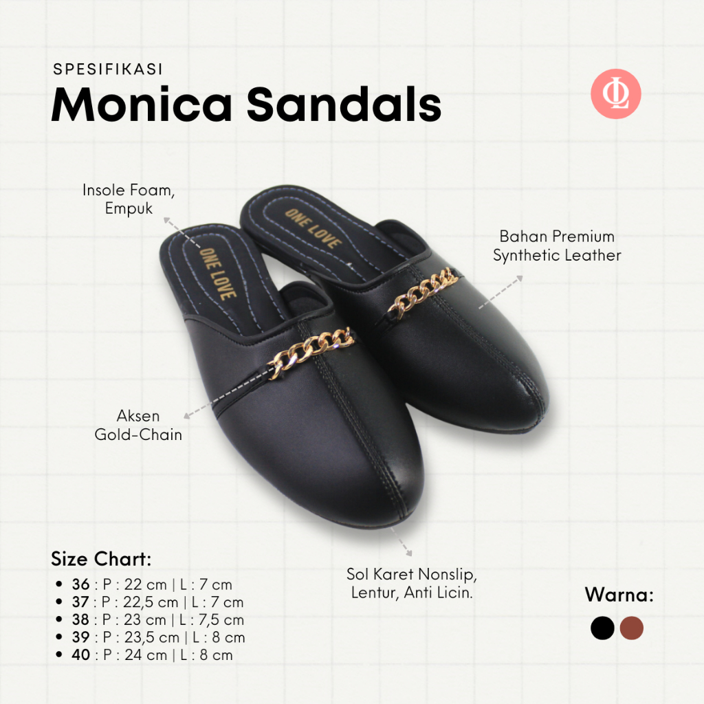 ONE LOVE MONICA MULES SEPATU FLAT WANITA Lazada Indonesia