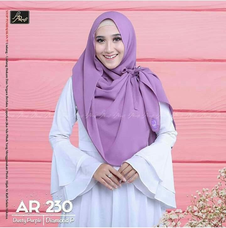 Hijab Arrafi AR 230 Dusty Purple Jilbab Instan Ar Rafi Pashmina Instan Pastan Khimar
