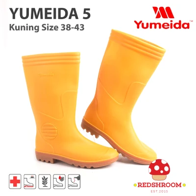 Sepatu Boot Tinggi Yumeida 5 Kuning APD Kontruksi Proyek Perkebunan