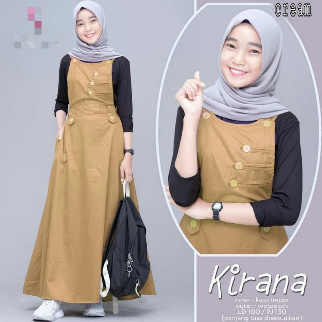 Kirana Set Overall Free Inner Bayar Ditempat Cod Baju Muslim Remaja Baju Stelan Anak Tanggung Baju Anak Tanggung Wanita Baju Wanita Dress Overall Remaja Baju
