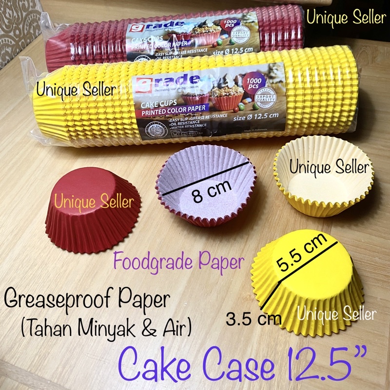 [1000 pcs] Paper Cup Cake Case 12.5” Full Color Diameter Alas 5.5 cm
