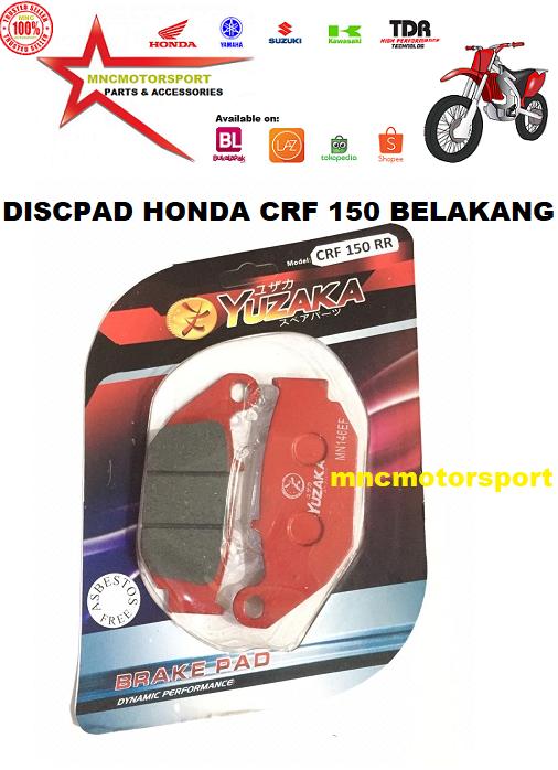 Discpad Dispad Disc Pad Kanvas Kain Kampas Rem Belakang Honda Crf 150 L Yuzaka By Mncmotorsport