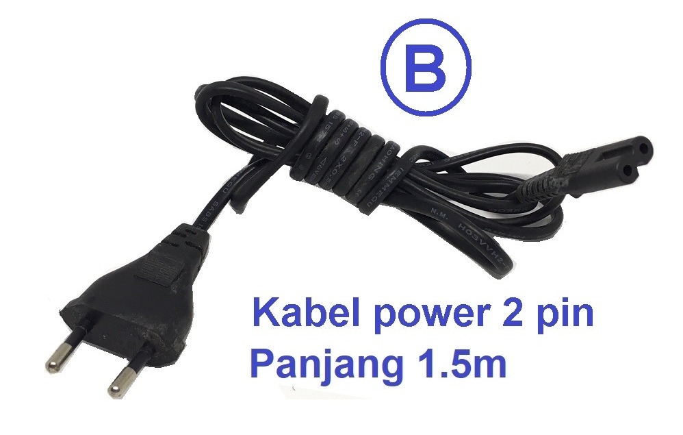 Kabel power colokan listrik konektor 2pin - Cable wire Connector 2 pin