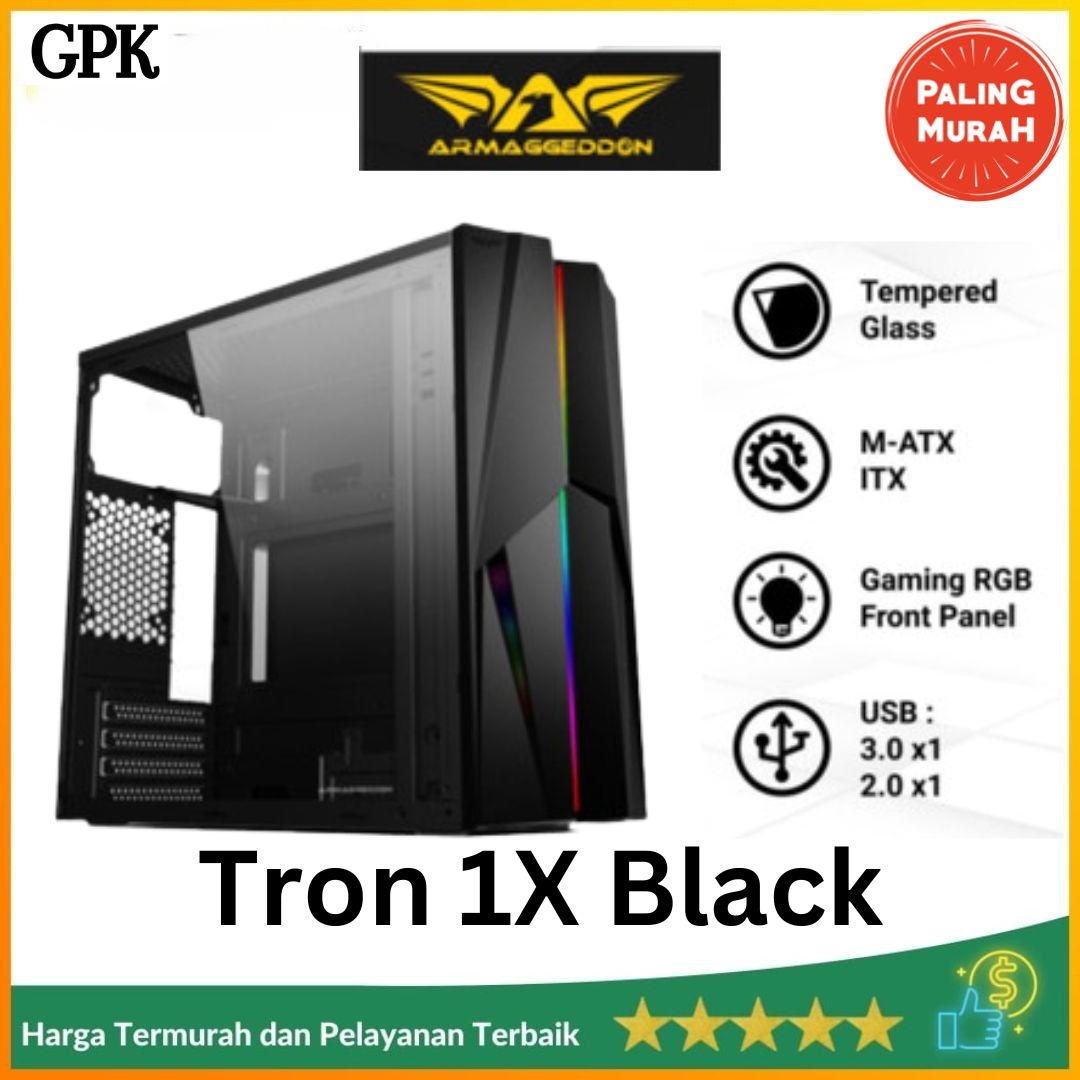 Casing PC Armaggeddon Tron 1X With LED RGB Strip Hitam Lazada Indonesia