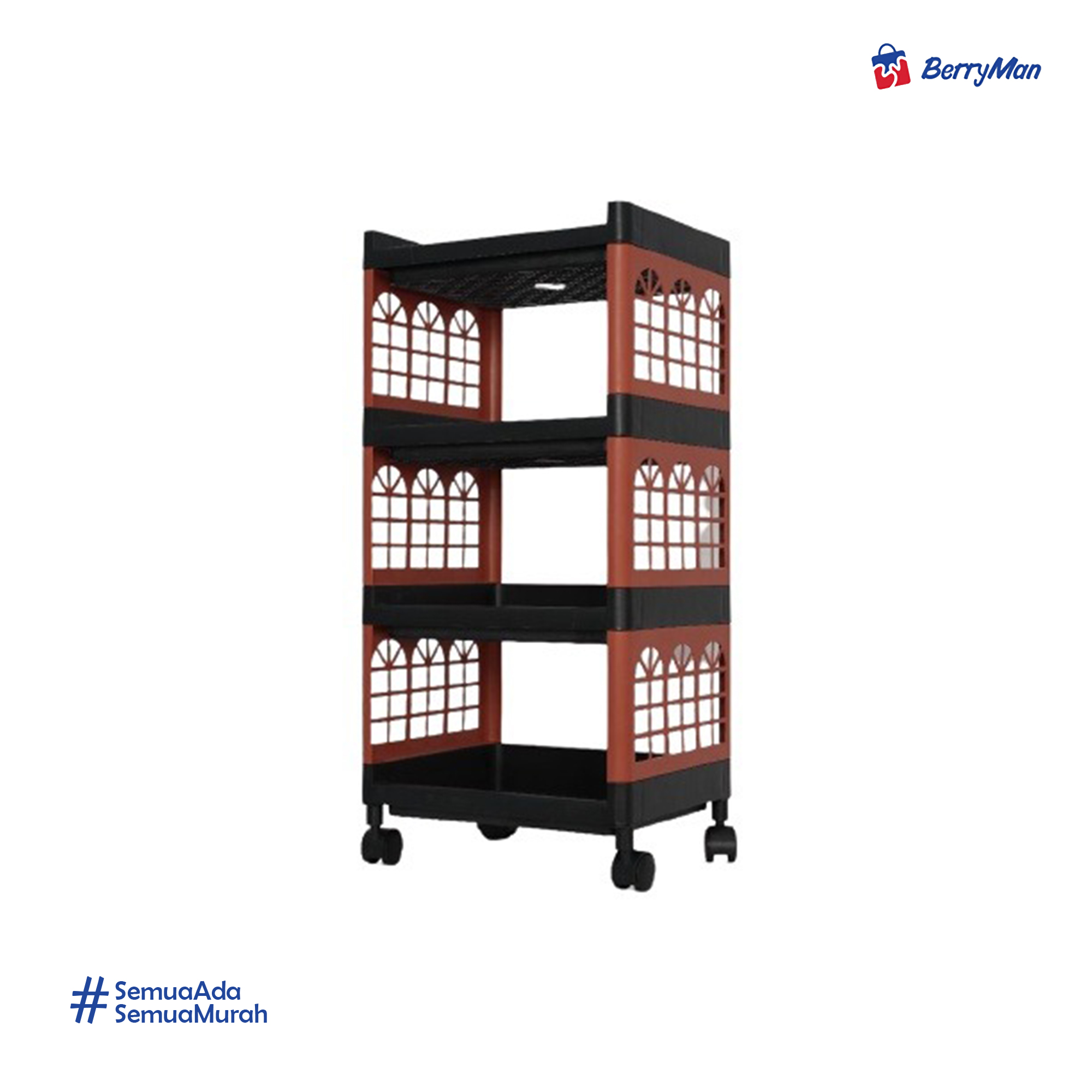 RAK PLASTIK 4 Susun dengan Roda - Rak Serbaguna KIMPLAST Rak Portable ...