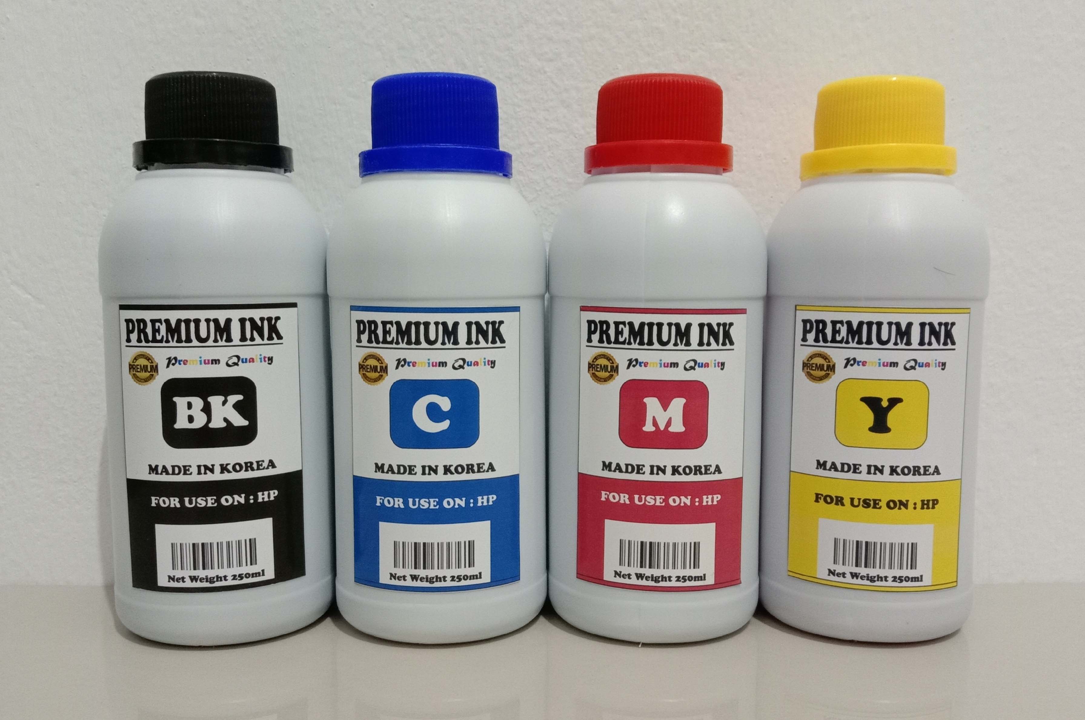 TINTA ISI ULANG / REFILL PRINTER HP ISI 250ML PAKET 4 WARNA PREMIUM INK