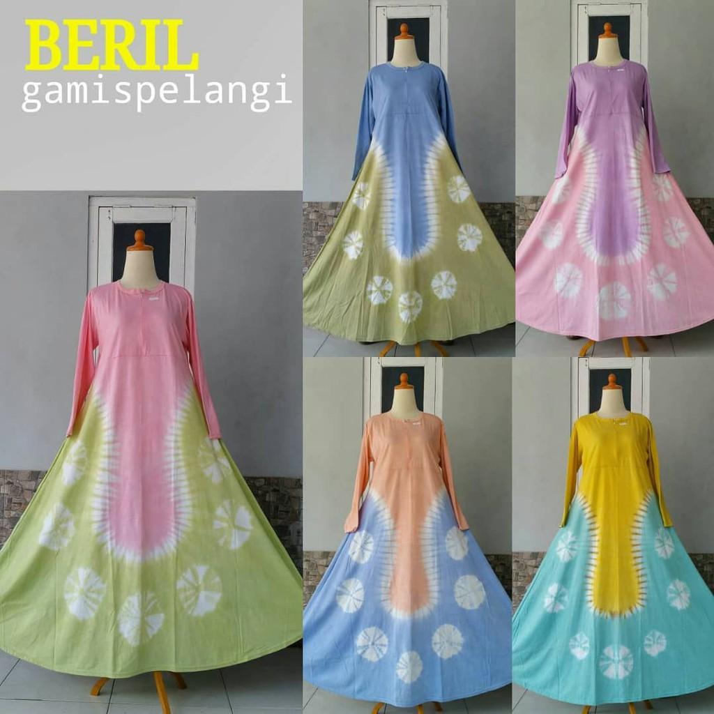 Hot Sale gamis pelangi jumputan beril