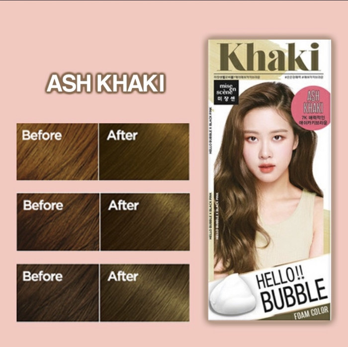 INDOMODERN Mise En Scene hello bubble hair colour Khaki 7A Pewarna