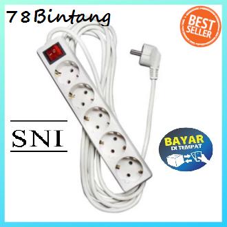 78Bintang Stop Kontak 5Lubang 1,5Meter - Colokan Listrik - Stop Kontak Listrik - Colokan + Kabel 1.5Meter - Colokan - Putih