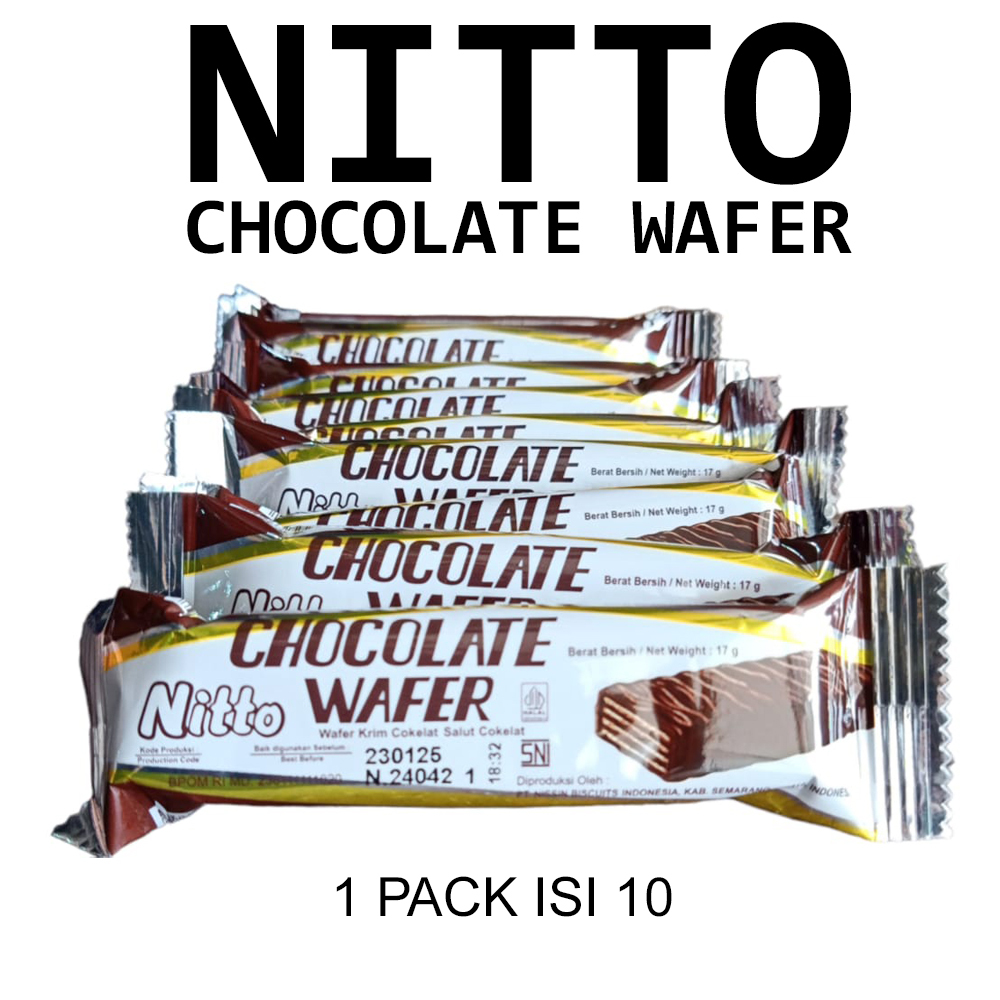 1 PACK NITTO CHOCOLATE WAFER ISI 10 | Lazada Indonesia