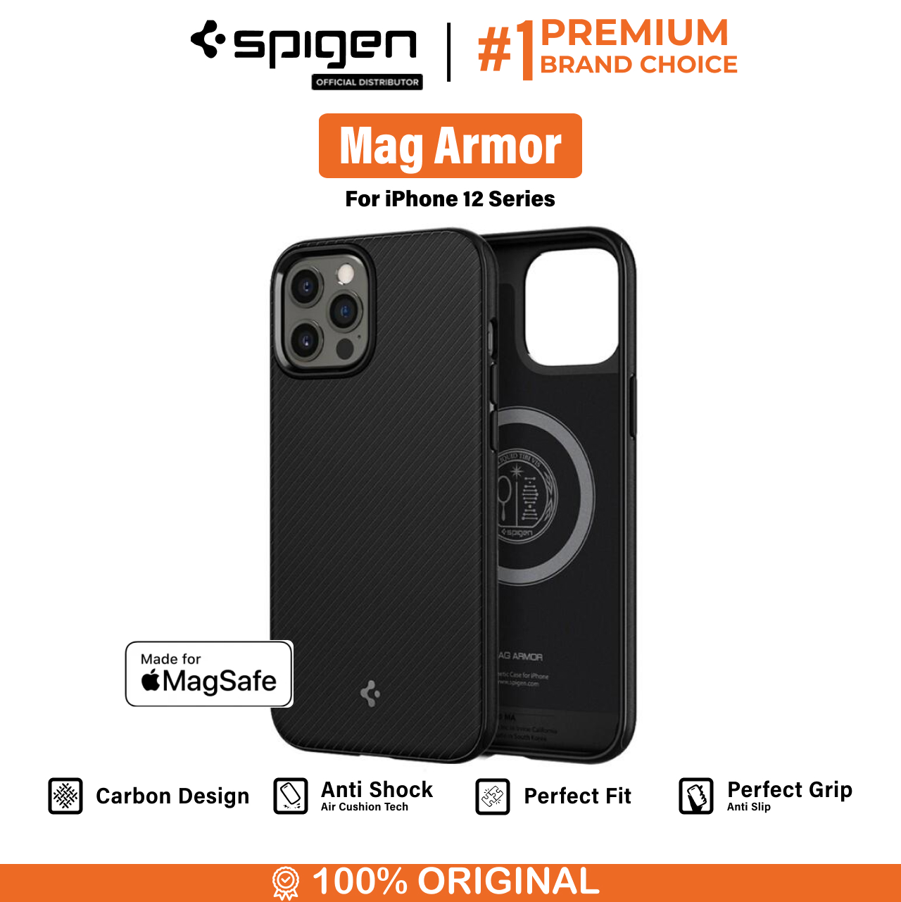 Spigen Case iPhone 12 Pro Max 12 Mini Mag Armor MagSafe Matte Casing
