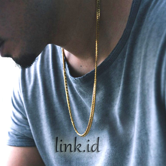 Link.id TITANIUM kalung Rantai Emas 24K Pria dan Wanita Elegan Anti