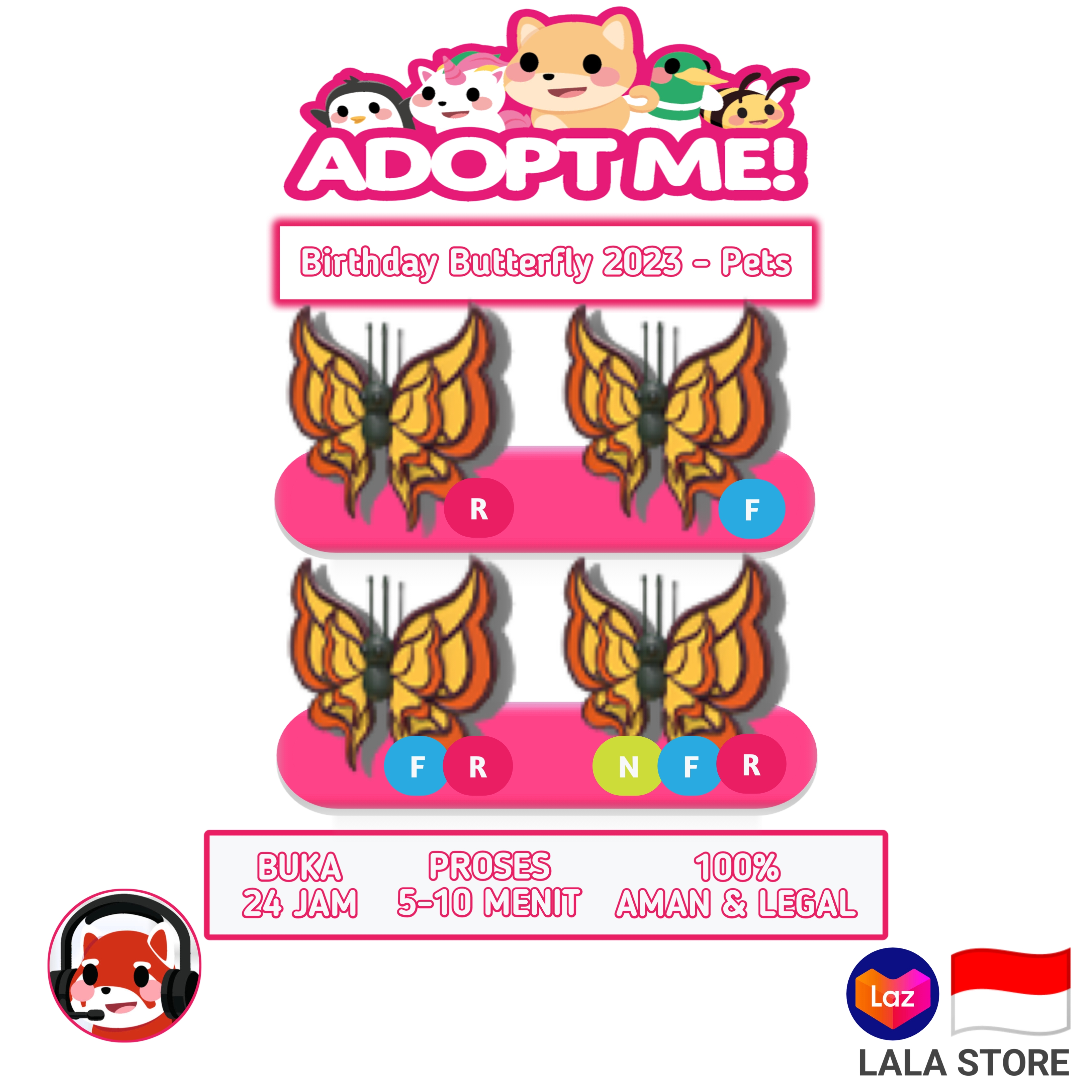 Adopt Me Birthday Butterfly 2023 Roblox Lazada Indonesia