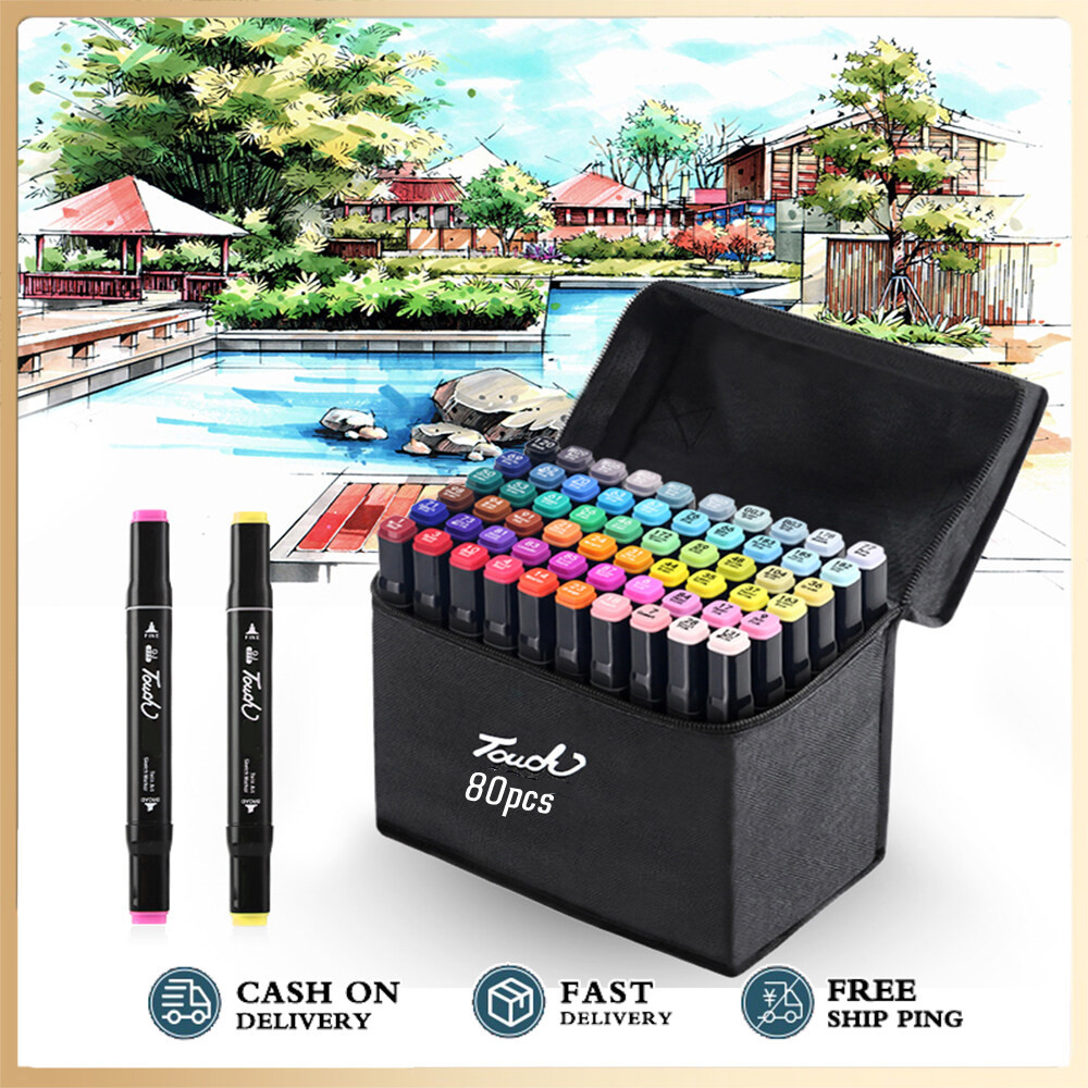 TOUCHFIVE Markers Pen Set 30/40/60/80/168 Color Animation Sketch Draw –  AOOKMIYA