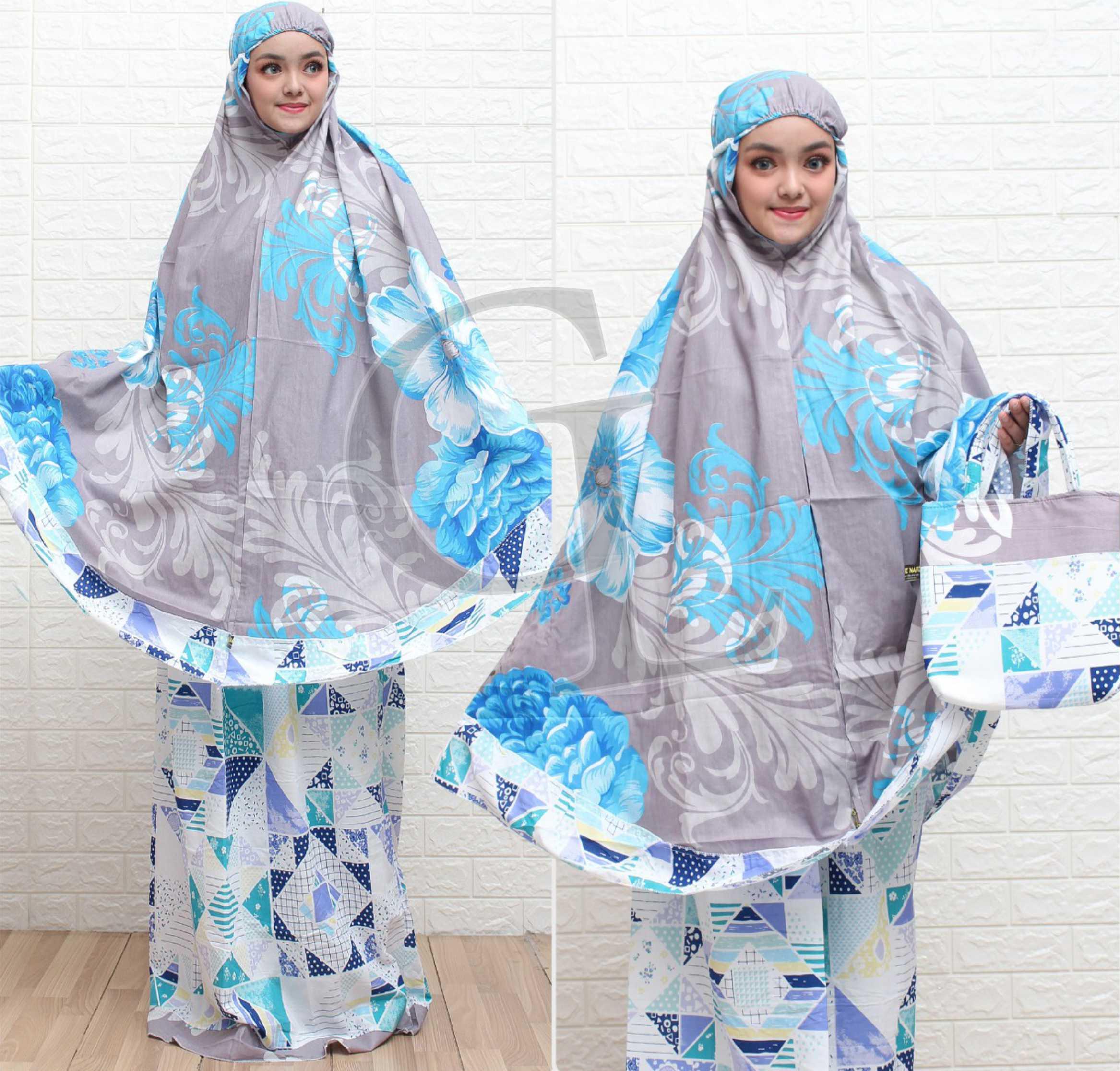 S-Fashion Mukena Erina Katun Jepang Dewasa Motif Bunga Abstrak Cantik Termurah