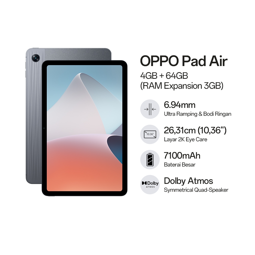 OPPO PAD AIR 4/64GB Wifi Only Garansi Resmi | Lazada Indonesia