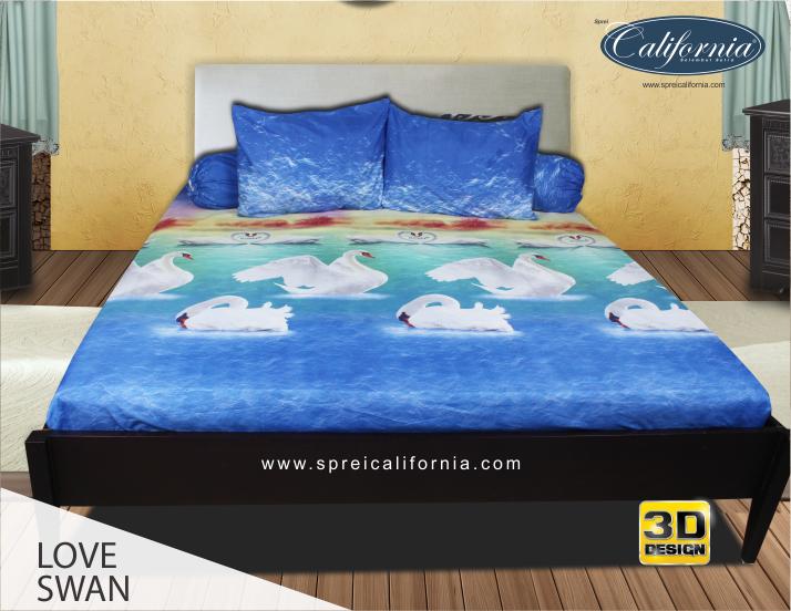 California - Terbaru Bed Cover King Set Love Swan