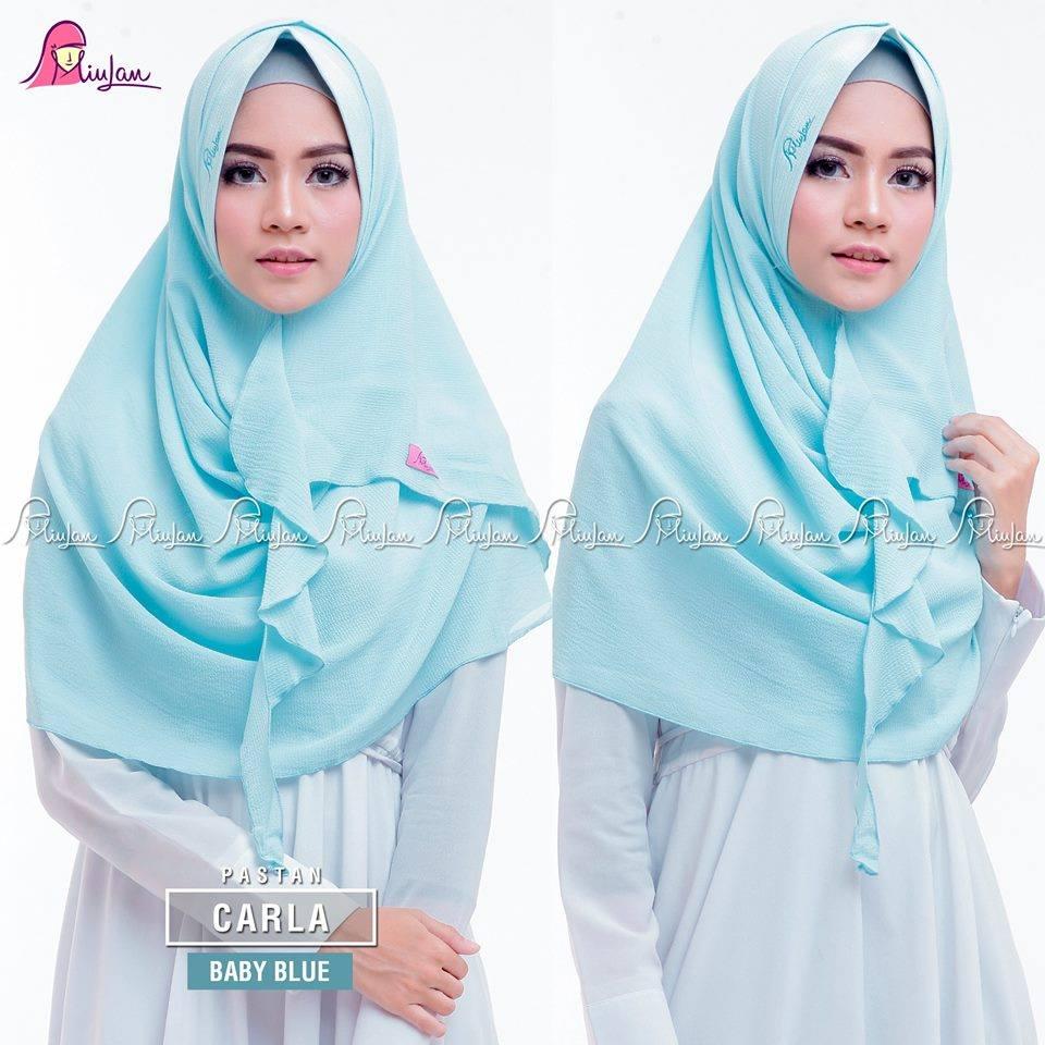 Pashmina Instan Dewasa Pashtan Carla Jilbab Instan Dewasa MiuLan Bahan Bubble Creppe Anti Tembem