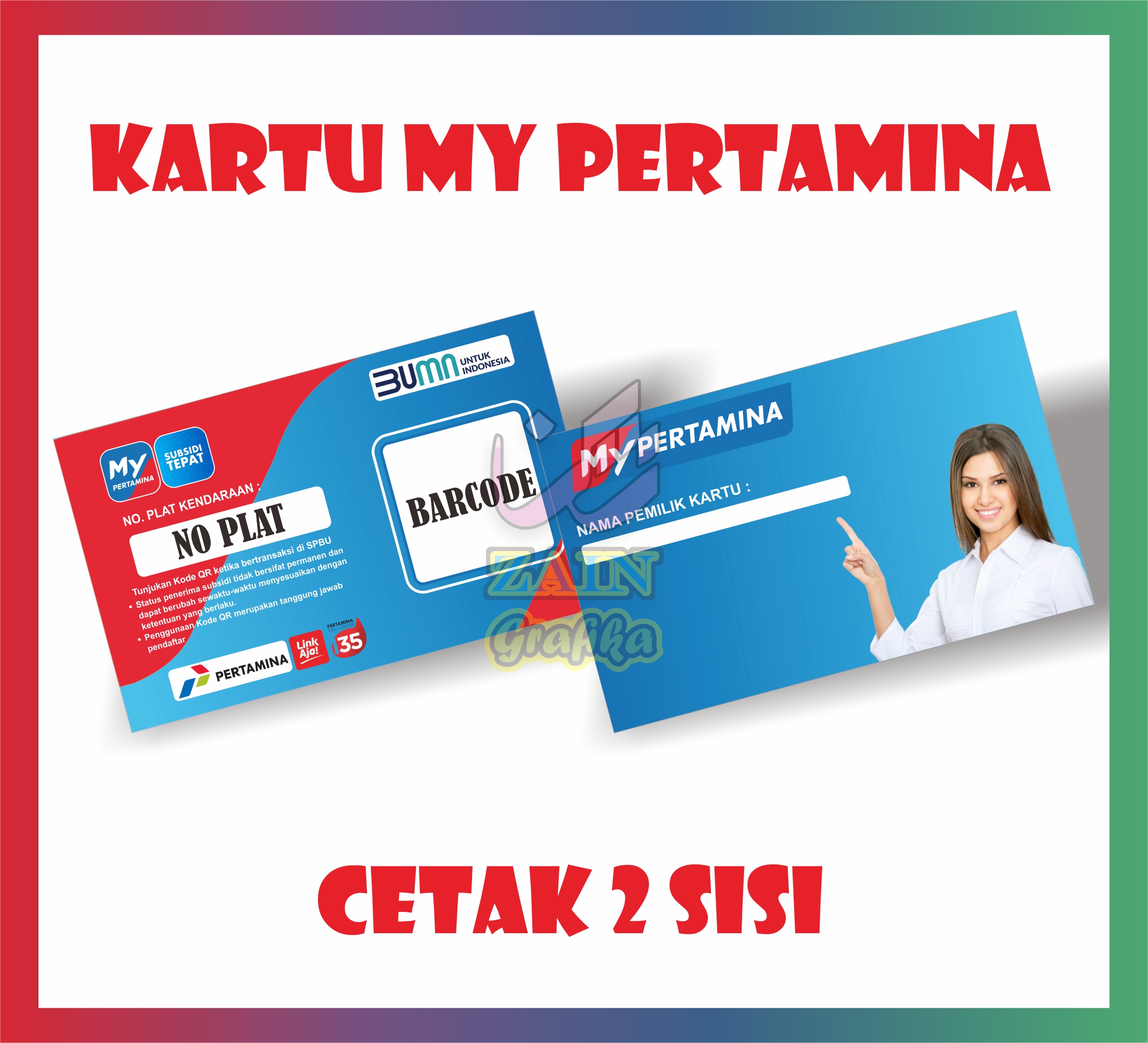 CETAK KARTU MEMBER BAHAN PVC Idcard /MY PERTAMINA Free Desain Zain ...